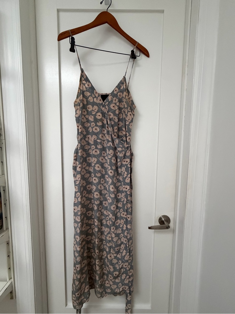 No.6 Store 100% Silk Floral True Wrap Midi Slip Dress